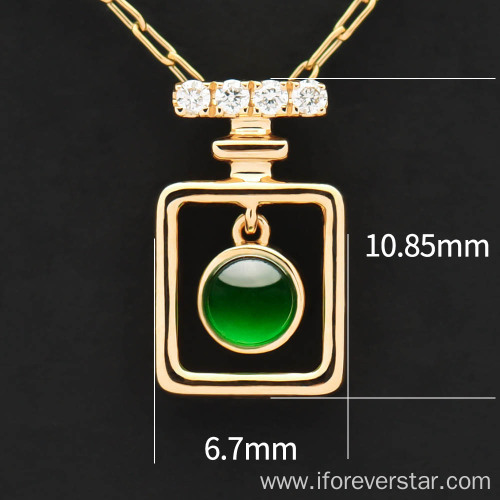 Perfume Bottle Shape Jadeite Pendant necklace